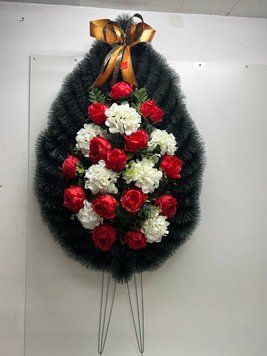 Штучний вінок гортензія троянда 135 фото